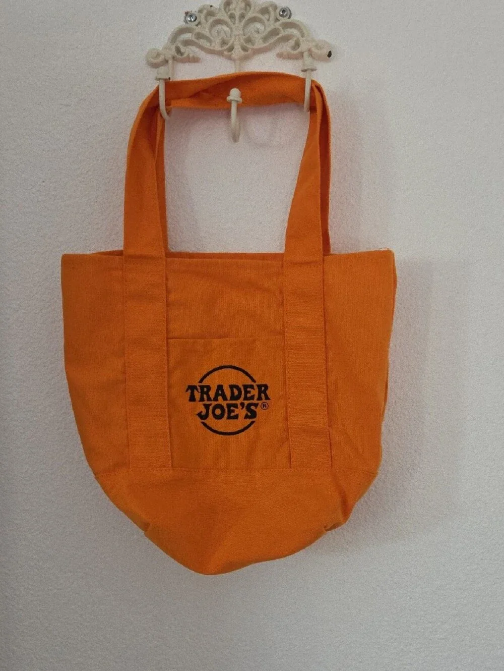 Trader Joe's Orange Mini Canvas Tote Bag - Everyday Shopper